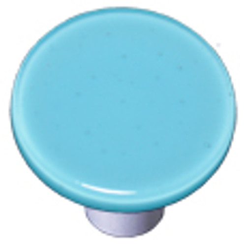Aquila HK1046-KRA: 1-1/2" Solid Round Cabinet Knob w/Aluminum Post - Light Cyan