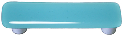 Aquila HK1046-PB: 3" cc Solid Rectangle Cabinet Pull w/Black Post - Light Cyan