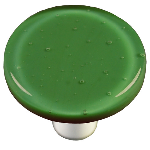 Aquila HK1022-KRA: 1-1/2" Solid Round Cabinet Knob w/Aluminum Post - Dark Forest Green
