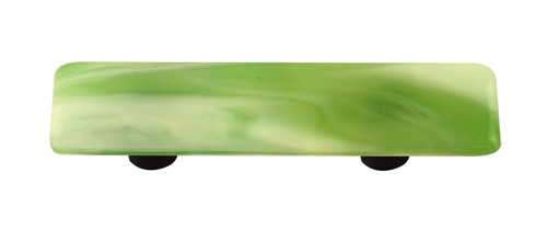 Aquila HK2004-PB: 3" cc Swirl Rectangle Cabinet Pull w/Black Post - Light Green