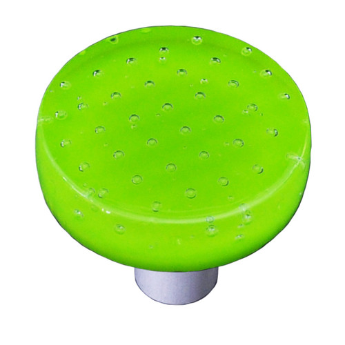 Aquila HK1205-KRB: 1-1/2" Bubbles Round Cabinet Knob w/Black Post - Spring Green