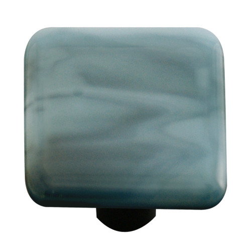 Aquila HK2006-KB: 1-1/2" Swirl Square Cabinet Knob w/Black Post - Powder Blue