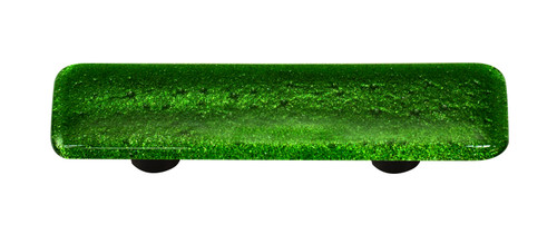 Aquila HK1024-PB: 3" cc Solid Rectangle Cabinet Pull w/Black Post - Light Metallic Green