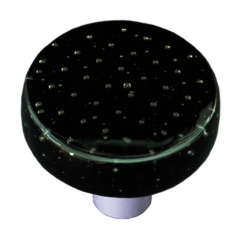 Aquila HK1213-KRA: 1-1/2" Bubbles Round Cabinet Knob w/Aluminum Post - Black