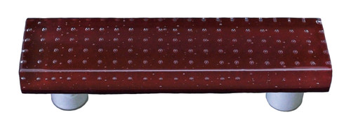 Aquila HK1201-PA: 3" cc Bubbles Rectangle Cabinet Pull w/Aluminum Post - Deep Red