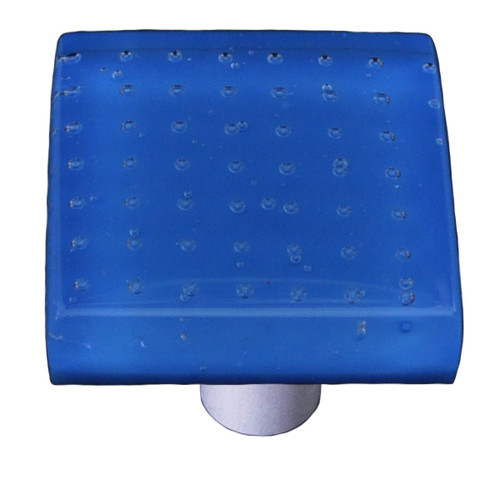Aquila HK1208-KB: 1-1/2" Bubbles Square Cabinet Knob w/Black Post - Egyptian Blue