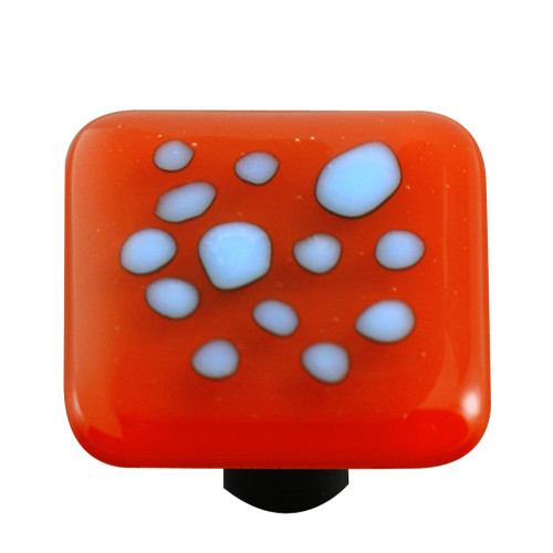 Aquila HK6001-KB: 1-1/2" Reactive Square Cabinet Knob w/Black Post - Clear/Brick Red