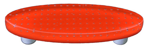 Aquila HK1202-POA: 3" cc Bubbles Oval Cabinet Pull w/Aluminum Post - Orange