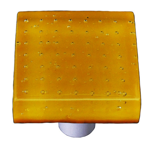 Aquila HK1203-KA: 1-1/2" Bubbles Square Cabinet Knob w/Aluminum Post - Pumpkin Orange