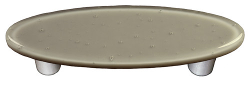 Aquila HK1042-POB: 3" cc Solid Oval Cabinet Pull w/Black Post - Deco Gray