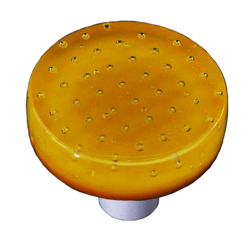 Aquila HK1203-KRB: 1-1/2" Bubbles Round Cabinet Knob w/Black Post - Pumpkin Orange