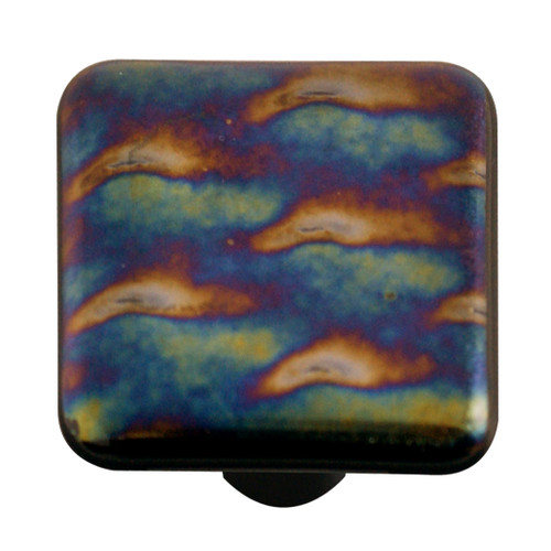 Aquila HK4007-KB: 1-1/2" Metals Square Cabinet Knob w/Black Post - Patterned