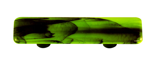 Aquila HK2057-PB: 3" cc Swirl Rectangle Cabinet Pull w/Black Post - Black/Spring Green