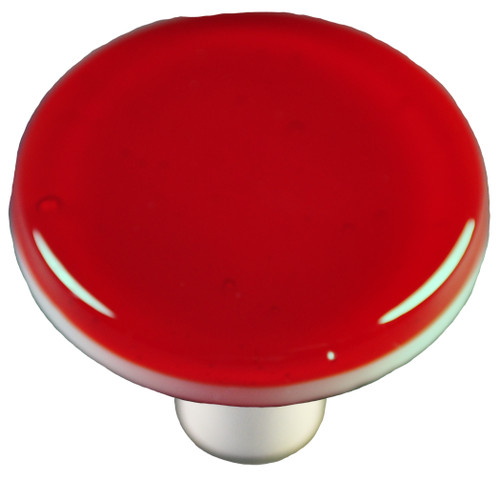 Aquila HK1004-KRA: 1-1/2" Solid Round Cabinet Knob w/Aluminum Post - Red