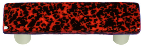 Aquila HK8057-PB: 3" cc Granite Rectangle Cabinet Pull w/Black Post - Black/Red