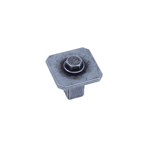 Century 20223-MAP: 27mm Raw Authentic Square Cabinet Knob - Matte Old Iron