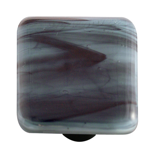 Aquila HK2059-KB: 1-1/2" Swirl Square Cabinet Knob w/Black Post - Black/Powder Blue