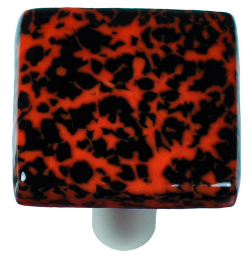 Aquila HK8058-KB: 1-1/2" Granite Square Cabinet Knob w/Black Post - Black/Orange