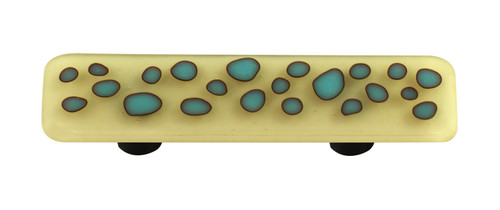 Aquila HK6007-PB: 3" cc Reactive Rectangle Cabinet Pull w/Black Post - Clear/French Vanilla