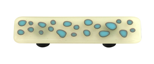 Aquila HK6008-PB: 3" cc Reactive Rectangle Cabinet Pull w/Black Post - Clear/White