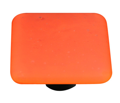 Aquila HK9051-KA: 1-1/2" Opaline Square Cabinet Knob w/Aluminum Post - Orange