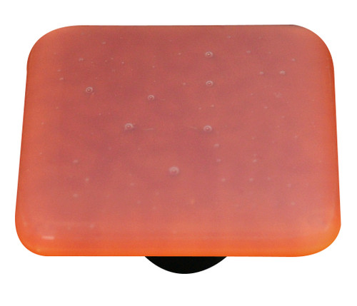 Aquila HK9052-KB: 1-1/2" Opaline Square Cabinet Knob w/Black Post - Burnt Orange