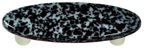 Aquila HK8059-POA: 3" cc Granite Oval Cabinet Pull w/Aluminum Post - Black/White