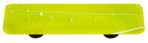 Aquila HK3113-PB: 3" cc Mardi Gras Rectangle Cabinet Pull w/Black Post - White/Spring Green