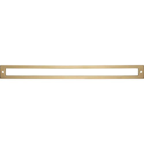 Top Knobs TK929HB: 12" cc Hollin Rectangle Backplate - Honey Bronze