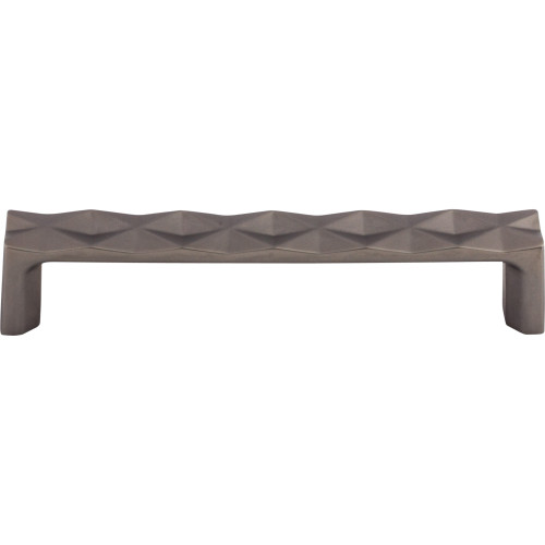 Top Knobs TK562AG: 5-1/16" cc Quilted Flat Bar Cabinet Pull - Ash Gray