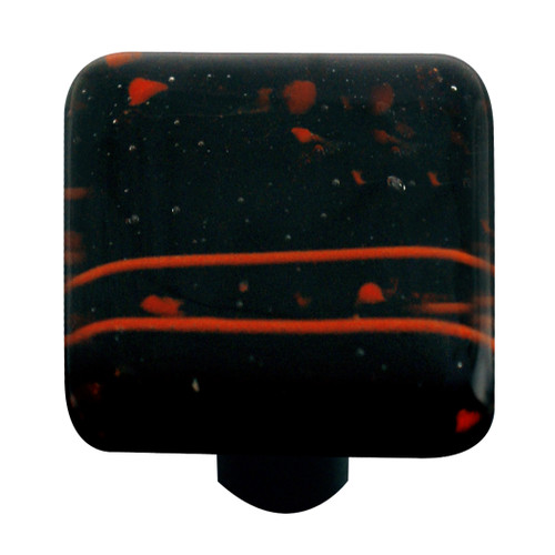 Aquila HK3002-KB: 1-1/2" Mardi Gras Square Cabinet Knob w/Black Post - Red/Black