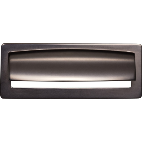 Top Knobs TK937AG: 3-3/4" cc Hollin Cup Cabinet Pull - Ash Gray