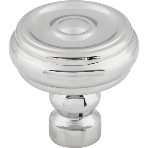 Top Knobs TK882PC: 1-1/4" Brixton Round Button Cabinet Knob - Polished Chrome