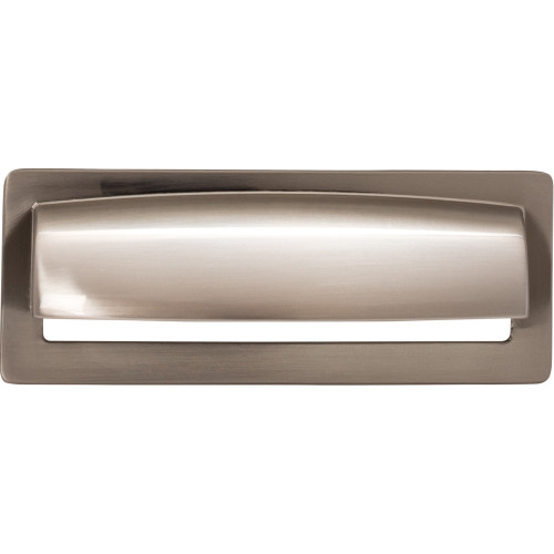 Top Knobs TK937BSN: 3-3/4" cc Hollin Cup Cabinet Pull - Brushed Satin Nickel