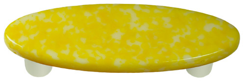 Aquila HK8061-POB: 3" cc Granite Oval Cabinet Pull w/Black Post - Sunflower Yellow/White