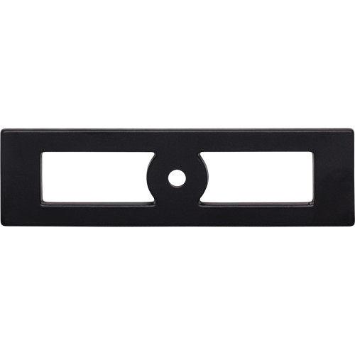 Top Knobs TK922BLK: 3-3/4" cc Hollin Rectangle Backplate - Flat Black