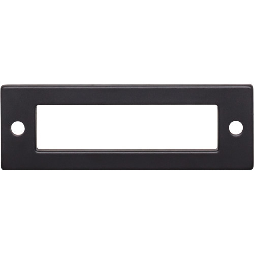 Top Knobs TK923BLK: 3" cc Hollin Rectangle Backplate - Flat Black