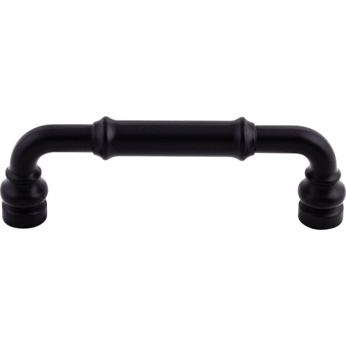 Top Knobs TK883BLK: 3-3/4" cc Brixton D-Handle Cabinet Pull - Flat Black