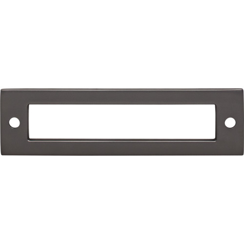 Top Knobs TK924AG: 3-3/4" cc Hollin Rectangle Backplate - Ash Gray