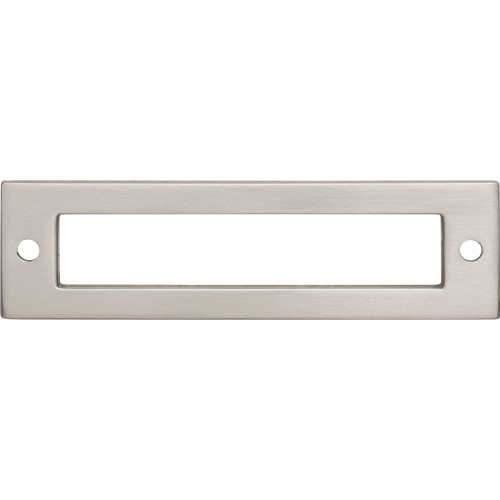 Top Knobs TK924BSN: 3-3/4" cc Hollin Rectangle Backplate - Brushed Satin Nickel