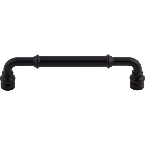 Top Knobs TK884BLK: 5-1/16" cc Brixton D-Handle Cabinet Pull - Flat Black