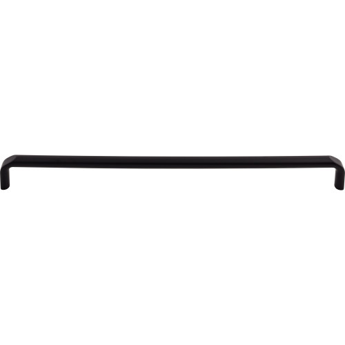 Top Knobs TK877BLK: 12" cc Exeter Round Bar Cabinet Pull - Flat Black