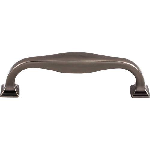 Top Knobs TK722AG: 3-3/4" cc Contour D-Handle Cabinet Pull - Ash Gray