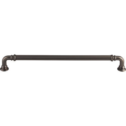 Top Knobs TK325AG: 9" cc Reeded D-Handle Cabinet Pull - Ash Gray