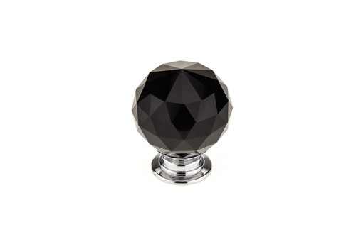 Richelieu BP87373014090: 1-3/16" Perdenone Cabinet Knob - Polished Chrome/Black Crystal Richelieu BP87373014090: 1-3/16" Perdenone Cabinet Knob - Polished Chrome/Black Crystal