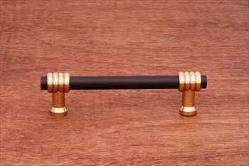RKI CP-37-BRB: 3-1/2" cc Two Tone Swirl Cabinet Pull - Oil Rubbed Bronze/Brass
