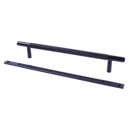 Century Hardware 12979A-MB: 160mm cc Diamond Knurling Cabinet Pull - Matte Black