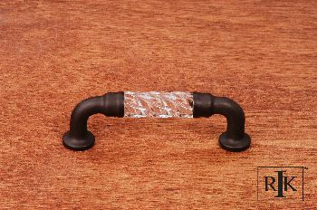 RKI CP-43-RB: 3" cc Bow Acrylic D-Handle Cabinet Pull - Oil Rubbed Bronze