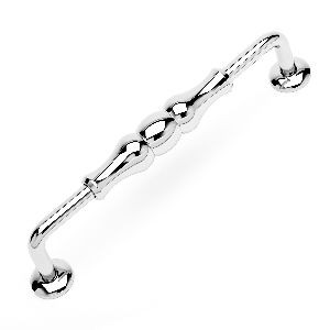 RKI CP-3701-PN: 5" cc Beaded Middle D-Handle Cabinet Pull - Polished Nickel