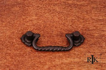 RKI CP-3709-RB: 3" cc Rope Drop Bail Cabinet Pull w/Clover Ends - Oil Rubbed Bronze